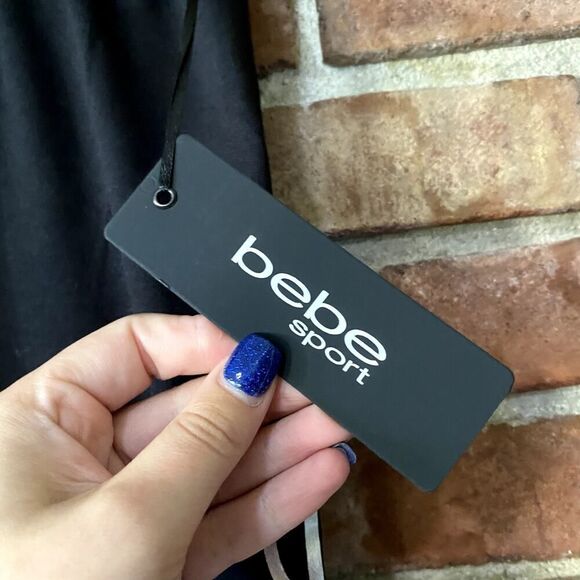 bebe Sport Metallic Logo Sweatpants Black Medium - Picture 3 of 10